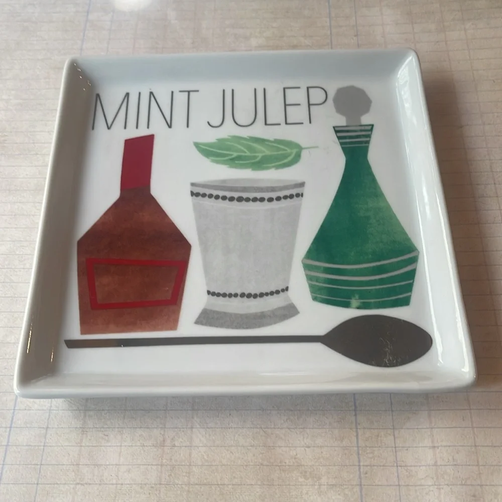 Crate & Barrel Mint Julep Appetizer Plate